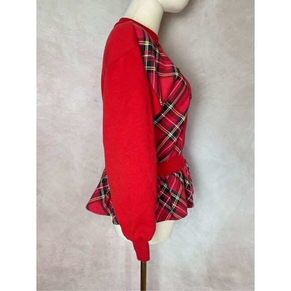 Vintage 1980s Plaid Sweatshirt - Picture 4 of 6